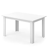 Vicco Esstisch KARLOS 140cm Weiß Nussbaum Esszimmertisch Wohnzimmer Küchentisch +++ mit kratzfester robuster Melaminharz-Oberfläche +++ (Weiß)