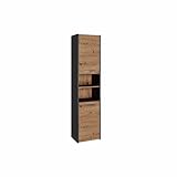 CDF Badschrank S40 | Farbe: Anthrazit Artisan-Eiche | Moderner Badezimmerschrank | Ablagefläche | Geräumige Einlegeböden | Türen | Einfache Montage