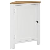 vidaXL Eichenholz Massiv Eckschrank mit 3 Regalböden Kommode Anrichte Beistellschrank Mehrzweckschrank Standschrank Schrank 59x45x80cm