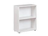 Bücherregal Standregal 2 Fächer Höhenverstellbare Böden Holzregal Wohnzimmer Arbeitszimmer Büro Arco 1 Masse in cm T: 30 x B: 60 x H: 75 Farbe Weiß