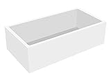 Calmwaters® Wannenträger 170 x 75 cm Modern Square, Passend für Rechteck-Badewanne 170x75 cm, Styroporträger, Schall- und wärmedämmend, Direkt verfliesbar, Badewannenträger in Weiß, 03AX3359