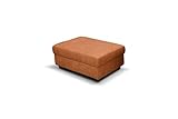 DOMO Collection Falk Hocker / Hocker mit Holzfüßen und Federkern / Beistellhocker für Couch / Maße: 103/73/42 cm (B/T/H) / Farbe: rost (rot-orange)