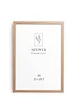 Artower® Bilderrahmen DIN A4 21 x 30 cm Natur Holz Eiche Dünner Rahmen | Posterrahmen Groß Vintage Collage | Picture Frame 21 x 29,7cm | Holzrahmen Holz-Bilderrahmen | Holzbilderrahmen Poster Echtholz