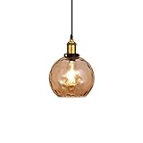 MURUIEN Einzigartige Form Pendelleuchte Glas Lampenschirm Hängeleuchten Retro-Stil Kronleuchter Hardware Lampenfassung Deckenleuchten für Innenrestaurant Café Bar