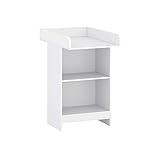 GLmeble Wickeltisch weiß Breite 60 cm Wickelkommode Babymöbel Regal abnehmbare Abdeckung