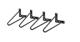 4 Stück Haarnadelfüße (30cm) 12 Zoll mit 2 Streben schwarz aus Metall für DIY-Möbelprojekte, Tischbeine zum selbst bauen für Sofa- oder Couchtisch inkl. Bodenschoner, Hairpin legs mit Baustahloptik