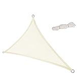 Laneetal Sonnensegel 5x5x7m dreieckig 160g/m² Polyester Sonnenschutz Schattenspender UV Schutz für Garten Balkon Terrasse Creme