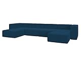 ML Furniture Ltd Lena Kord Modulsofa in U-Form, Ecksofa Bestehend aus 6 Modulen, Sofa Couch, 420 x 66 x 213 cm, Modulares Sofa, Fabric Kord, Farbe: Blau (Kord 5)