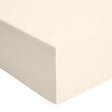 Amazon Basics - Spannbetttuch, Jersey, beige - 140 x 200 cm