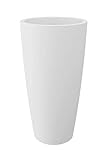 wonido Blumentopf/Pflanztopf, Höhe 85 cm, Ø 38, weiß, matt, 18 l Inhalt, mit herausnehmbarem Pflanz-Einsatz, für Innen und Außen, aus hochwertigem Polypropylen
