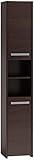 CDF Badschrank S30 | Farbe: Wenge | Moderner Badezimmerschrank | Ablagefläche | Geräumige Einlegeböden | Türen | Einfache Montage
