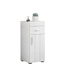 Xonox.home X19 A9 701 Snow Badschrank weiß Hochglanz, Badezimmer Kommode schmal