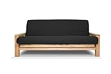 Sofabett Vienna, Futonbezüge Schwarz, 200x140x30 cm