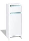 LIVARNO Living Bad Seitenschrank mit Einer Tür und Einer Schublade 32 x 80 x 28 cm Weiß