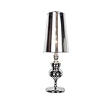 MINDONG HZH Kleine Schwarze Tischlampe Guard Tischleuchten Tischlampen für Wohnzimmer Schlafzimmer Nachttisch-Leselampe Gold Silber Farbe (Farbe: Silber)