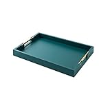 Decorative Tray Tea Tray Cup Holder Pot Mat Tea Accessories Storage Tray Rectangle,Color：Blue,Green Serving Plate (Size : Green 2-M) ()