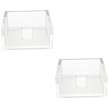 TOPBATHY 2 Stück Acryl-Taschentuchbox Lebensmitteltabletts Kunststoff-Organizer-Box Kunststoff-Serviertablett Flacher Serviettenhalter Abendessen Esstisch Serviettenregal