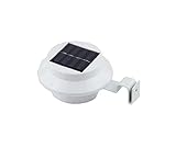 Jardinion Solarleuchte Dachrinnenleuchte 2er Set LED Außenlampe Gartenbeleuchtung 12 x 6cm Weiß, Regenrinnenlampe, Außenleuchte, Solarlampe