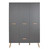 trendteam smart living Babyzimmer Kleiderschrank Schrank Mats, 130 x 190 x 60 cm in grau mit viel Stauraum