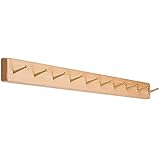 KRIVS Hakenleiste Garderobe Robuster Kleiderhaken Aus Massivem Holz Mit 3–7 Haken For Aufhängen Von Mänteln Hüten Schals Regenschirmen Und Schlüsseln (Color : Wood color, Size : 79.5 * 6 * 5.5cm)