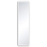 Inspire - Rechteckiger Spiegel Milo mit Holzrahmen - B.30 x H.120 cm - Weißes Holz - Wandspiegel - Standspiegel