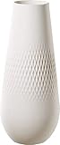 Villeroy und Boch Collier Blanc Vase Carré No. 3, 11,5 x 11,5 x 26 cm, Premium Porzellan, Weiß, Hoch