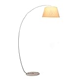 Leselampe für Sofa Schlafzimmer Schmiedeeiserne Bogen-Stehlampe Moderne Stoff-Lampenschirm-Stehleselampe E27-Lampe Für Wohnzimmer-Schlafzimmer-Büro Arbeitsleuchte für Büro ( Color : Weiß , Size : 100*