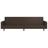 Makastle Sofa 2-Sitzer Schlafsofa mit Schlaffunktion Sofaschlafsofa Doppelbett Nickerchen Couch Kunstleder Polstersofa Rückenlehne Neigbar, 200 x 84,5 x 69 cm Braun