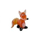 Bastick Fuchs Mini Rot Orange - Miniatur Figur aus Glas - Deko Setzkasten Vitrine