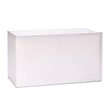 Lampenschirm Stoff, (32 x 16 x 18 cm), für Fassung E27 eckig, Ersatzschirm für Stehlampe, Tischlampe, rechteckig, Weiß