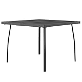 Tidyard Gartentisch Garten-Esstisch Terrassentisch Balkontisch Beistelltisch Gartenmöbel Buffettisch Campingtisch Couchtisch Partytisch für Garten Anthrazit 100x100x72 cm Stahlgitter
