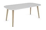 byLIVING Lasse Couchtisch/Melamin, Buche Natur/B 110, H 46, T 55 cm/Skandinavischer Stil, Holzwerkstoff, braun/weiß, 55