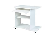 Mini-Büro mit Rollen, aus weißem Laminat, cm, 80x50x75
