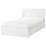 Ikea MALM Bettgestell hoch mit 2 Aufbewahrungsboxen 120x200 cm