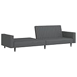 Gecheer Multifunktionale Schlafsofa 2-Sitzer Bett Sofa Schlaffunktion Gästebett Couch Tagesbett Bettsofa Schlafcouch Sofabett Bettcouch Polstersofa Dunkelgrau Samt