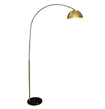 AMYSTY Stehleuchte Stehlampe Standleuchte Moderne Bogen-Stehlampe Messing-Stehleuchte Mit Höhenverstellbarer Marmorsockel-Stehlampe Für Wohnzimmer-Schlafzimmer-Büro Standlampe Wohnzimmer