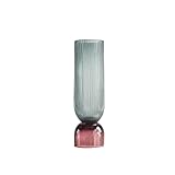 Vase Nordisches Wohnzimmer Einfache und kreative Hydrokulturvase aus gestreiftem Glas, Dekoration, Tischvase, Obstteller-Dekoration Blumenvase (Color : A, Size : 8.5 * 8.5 * 30cm)