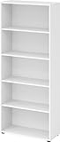 bümö® Basic Aktenregal für 5 Ordnerhöhen in weiß