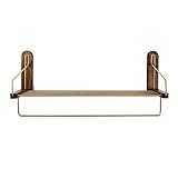 Massivholz Badetuch, Badezimmer Wandmontierter Doppelschicht-Regal Mit Großer Kapazität, Keine Perforation(Size:60cm)