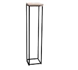holz4home® Dekoständer 90 cm MDF Sonoma Eiche | Dekosäule mit Stahlgestell | 21 cm x 90 cm x 21 cm (BxHxL) | Pflanzenständer im Loft- und Industriestil | fertig montiert