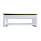 Amazon-Marke - Movian Couchtisch mit verschiebbarer Oberseite, 105 x 47 x 40,5 cm, Weiß