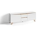 byLIVING Valentin TV-Board, Moderne Artisan Eiche Kombination mit weiß, Lowboard/Sideboard, robuste Melamin Optik, Holzwerkstoff, B 160, H 60, T 38 cm