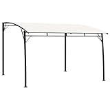 KOIECETA Garten Sonnenschutz Pavillon Gartenpavillon Überdachung Partyzelt Pergola Terrasse Terrassenpavillon Gartenzelt (3 x 3 x 2,55 m, Creme)