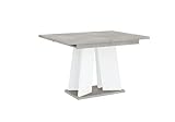 ALTDECOR Esstisch ausziehbar, ideal als Küchentisch, Esszimmertisch - oder Wohnzimmertisch, solide Konstruktion aus Möbelplatte, 120-160x90x75 cm - Betonoptik K350 / Weiß - UFOM