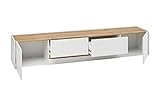 ALIDAM Tv Schrank Tv Lowboard TV-Lowboard Fernseher Unterschrank 220 cm weiß matt Eiche Unterteil Board Center Fernsehtisch