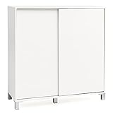 möbelando Schuhschrank WL5.712 Holz Weiß 100x108x37,5 cm Ablage Hoch | Design Schuhständer Groß 20 Paar Schuhe Schuhregal Flur | Schuh Aufbewahrung Platzsparend | Schuhablage Dielenmöbel Modern XXL