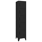 vidaXL Schließfachschrank Spind Schrank Umkleideschrank Metallschrank Fächerschrank Aktenschrank Büroschrank Lagerschrank Schwarz 38x40x180cm Stahl