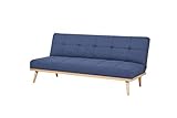 Amazon Basics- 3-Sitzer-Sofabett, 182 x 80 x 80 cm, Dunkelblau