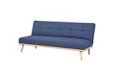 Amazon Basics- 3-Sitzer-Sofabett, 182 x 80 x 80 cm, Dunkelblau