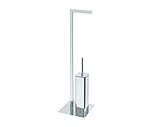 Libaro Kombi-Bürstengarnitur Bologna WC-Bürste und Papierrollenhalter hochwertig glänzend verchromt WC-Garnitur